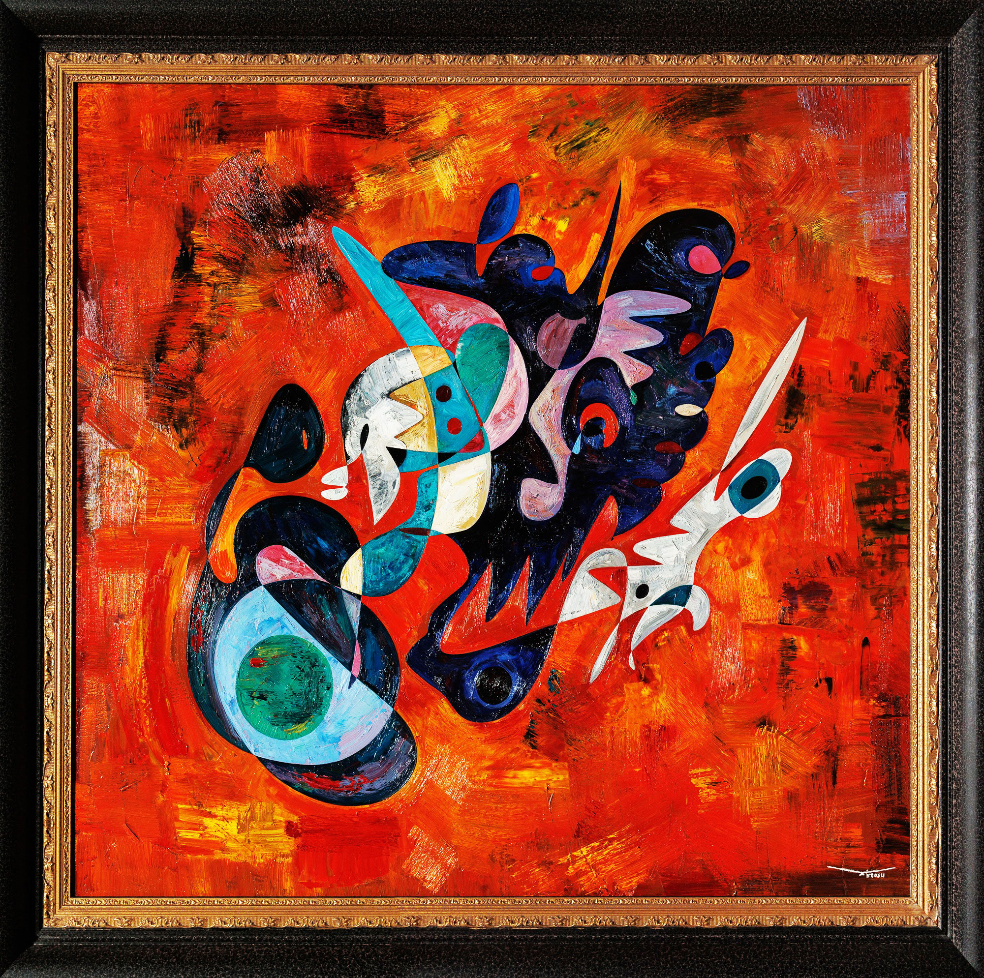 La pareja del universo – monumental oil painting by Gheorghe Virtosu