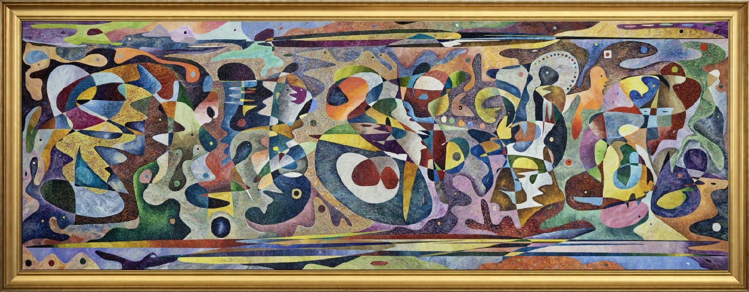 Jainismo – monumental oil painting by Gheorghe Virtosu