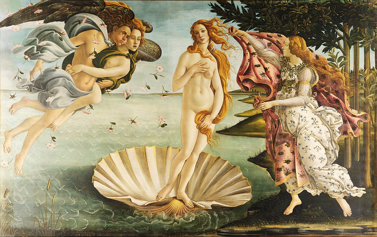 Sandro Botticelli, El nacimiento de Venus, circa 1485-1486